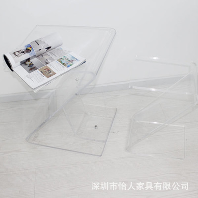 Z型茶几 进口材料与压克力的现代家居美学之选